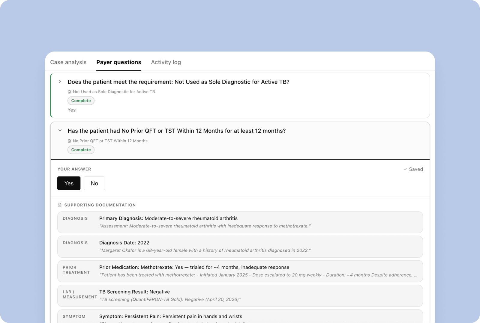 Answers backed by evidence